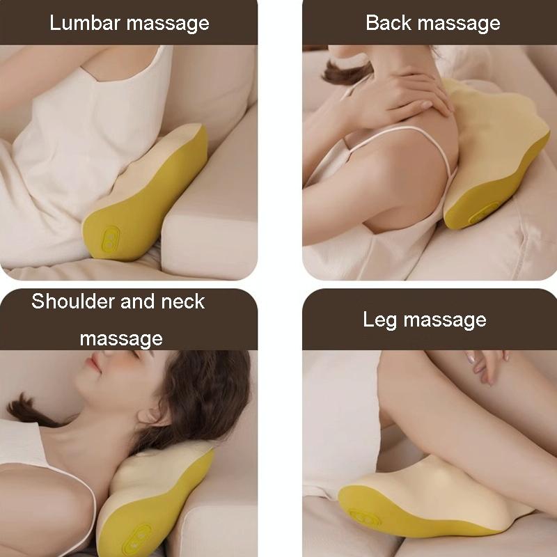 Multi-Function Lumbar Massager Hot Waist Massage Pillow Gray - Charging Model Yellow