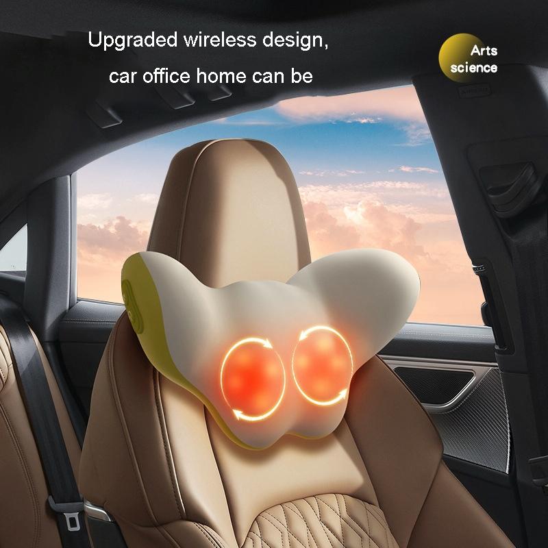 Multi-Function Lumbar Massager Hot Waist Massage Pillow Gray - Charging Model Yellow