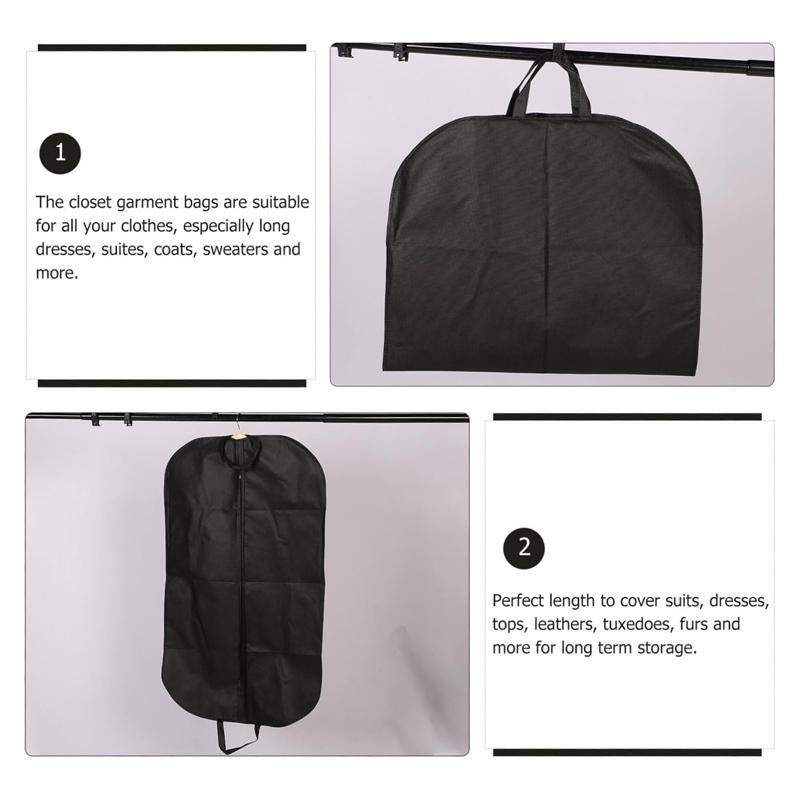 Black Non Woven Coat Suit Dust Bag 60X100Cm - Black 60X100Cm
