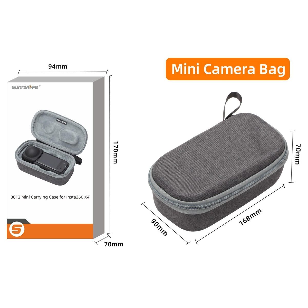 Insta360 X4 Sunnylife Mini Camera Bag for Carrying Model X4-b812 - X4-B816 Combo Bag
