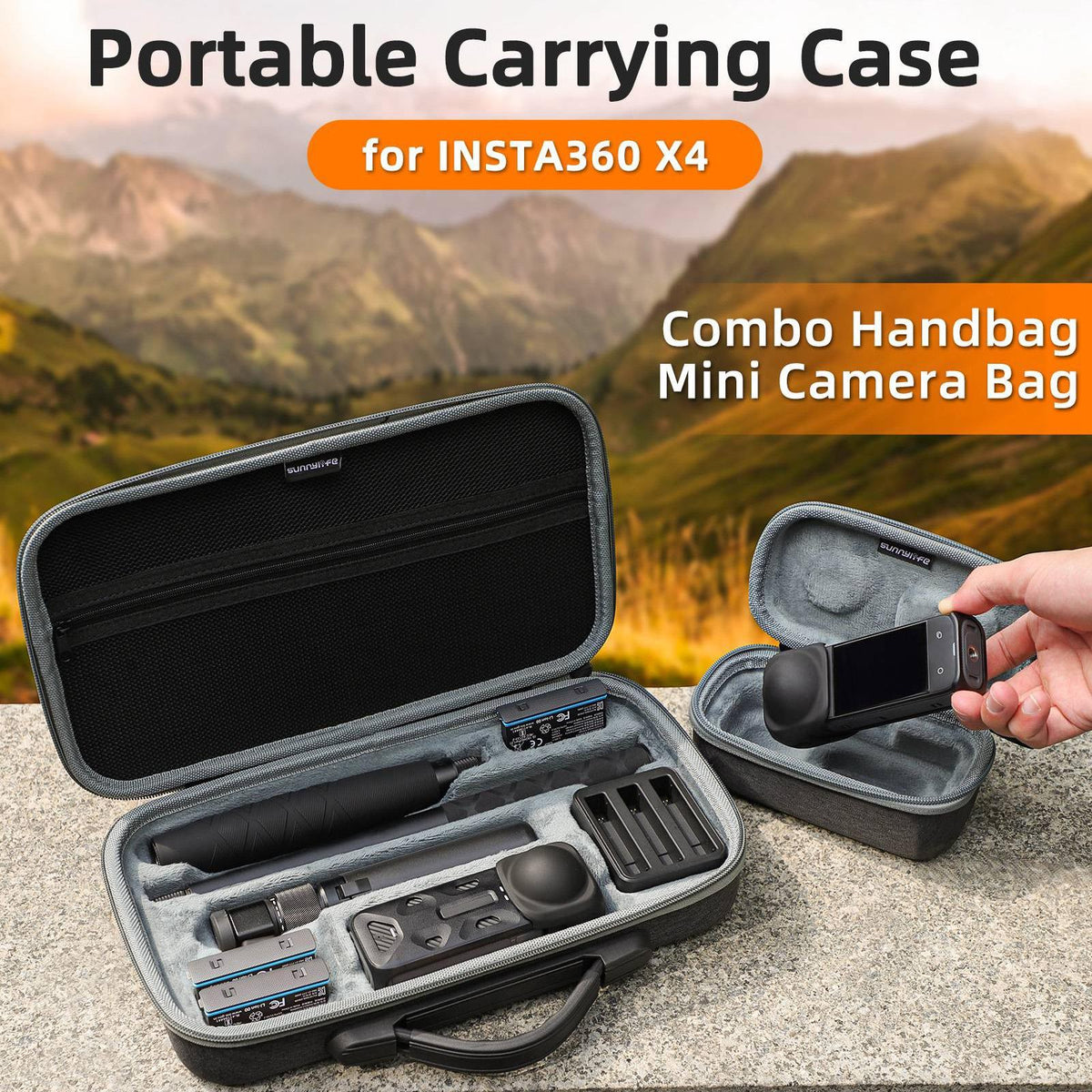 Insta360 X4 Sunnylife Mini Camera Bag for Carrying Model X4-b812 - X4-B816 Combo Bag