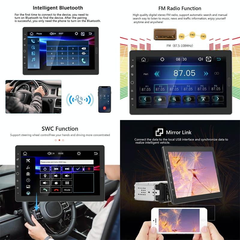 10.1 Inch Full Screen Car Mp5 Player With Wired Carplay - Standard + 4 Camera