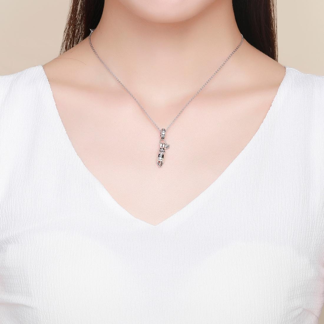 925 Sterling Silver Cat Charm For Diy Bracelet Style - Pendant