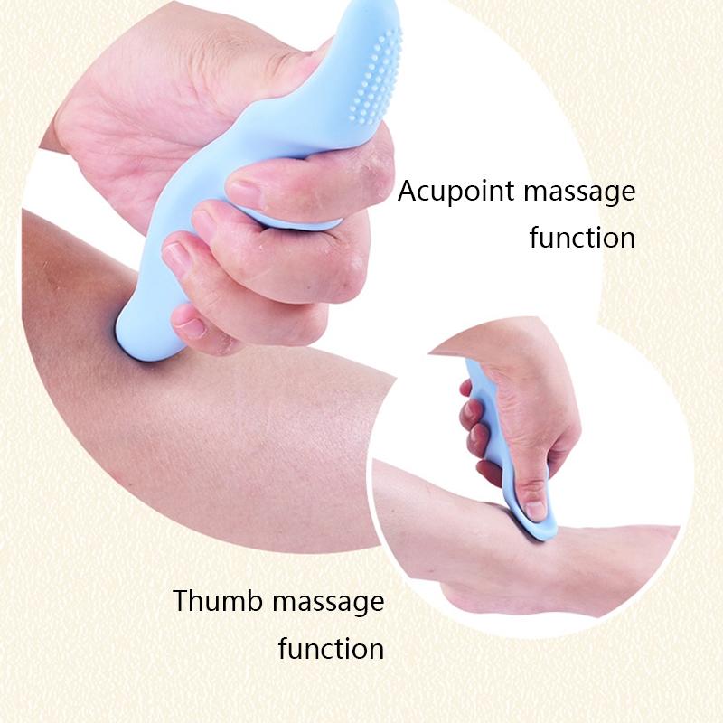 Silicone Thumb Massager For Muscle Relaxation And Fascia Massage Blue