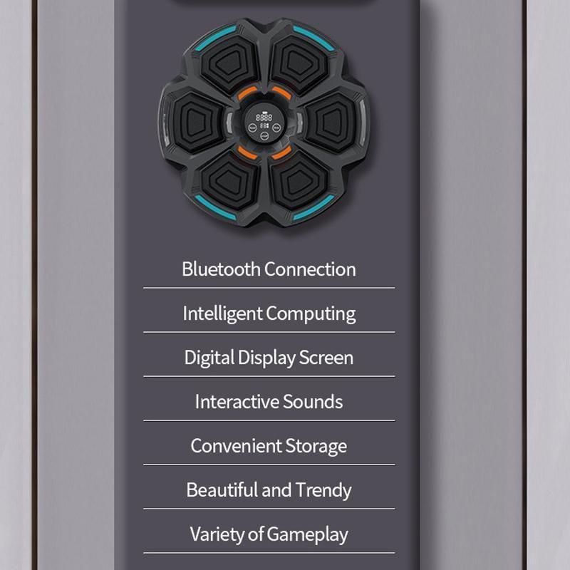 Adjustable 9-Speed Bluetooth Music Boxing Machine With Lights - Black - Light Gray