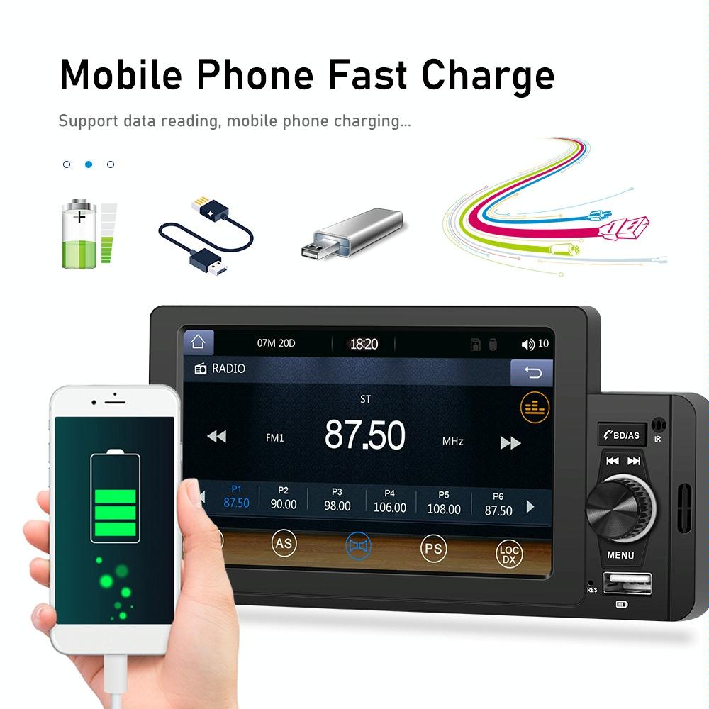5 Inch Car Mp5 Inch Player W / Bluetooth & Microphone - Standard + 4 Lights Camera