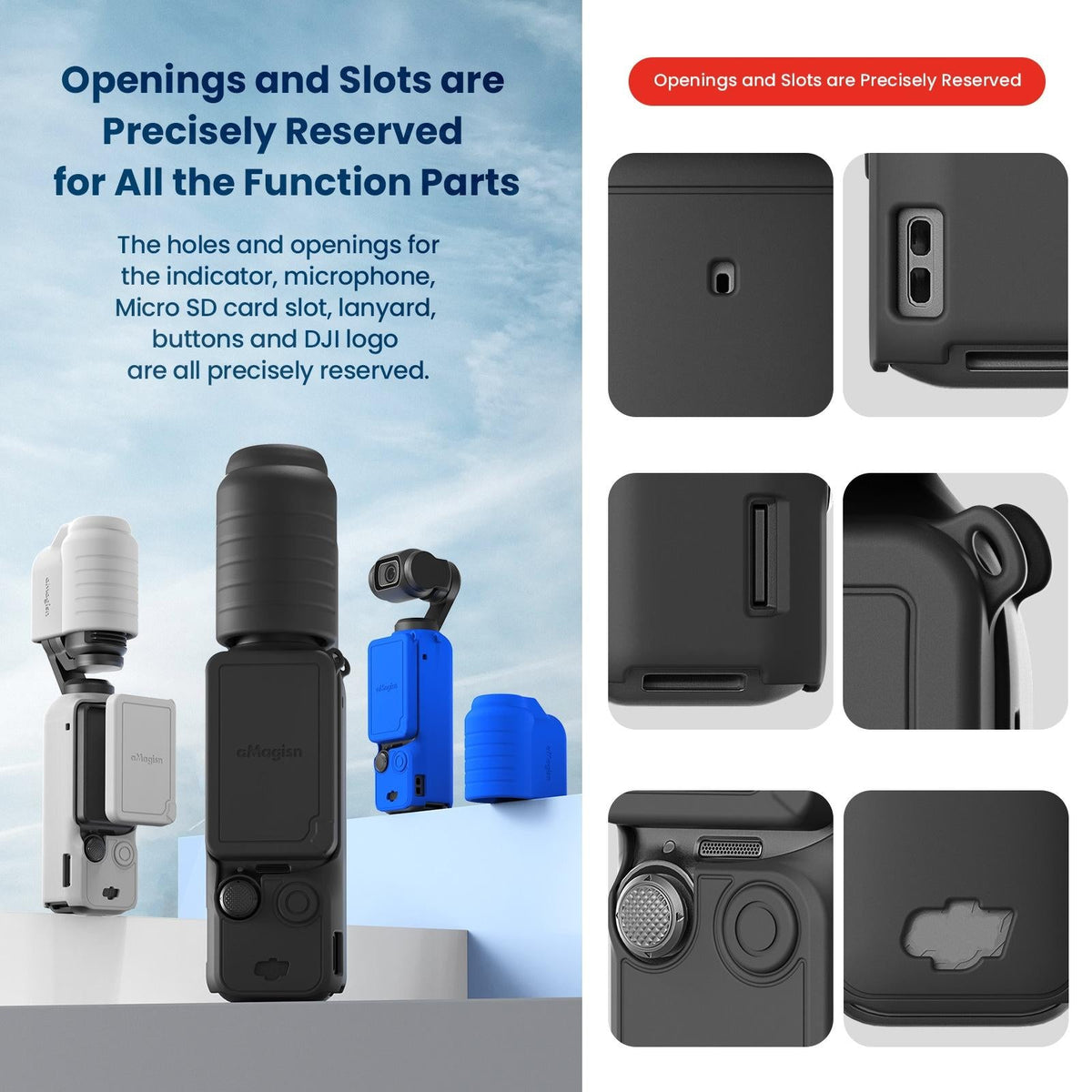 5-in-1 Silicone Case for Dji Pocket 3 Camera Accessories - 5 In 1 Blue