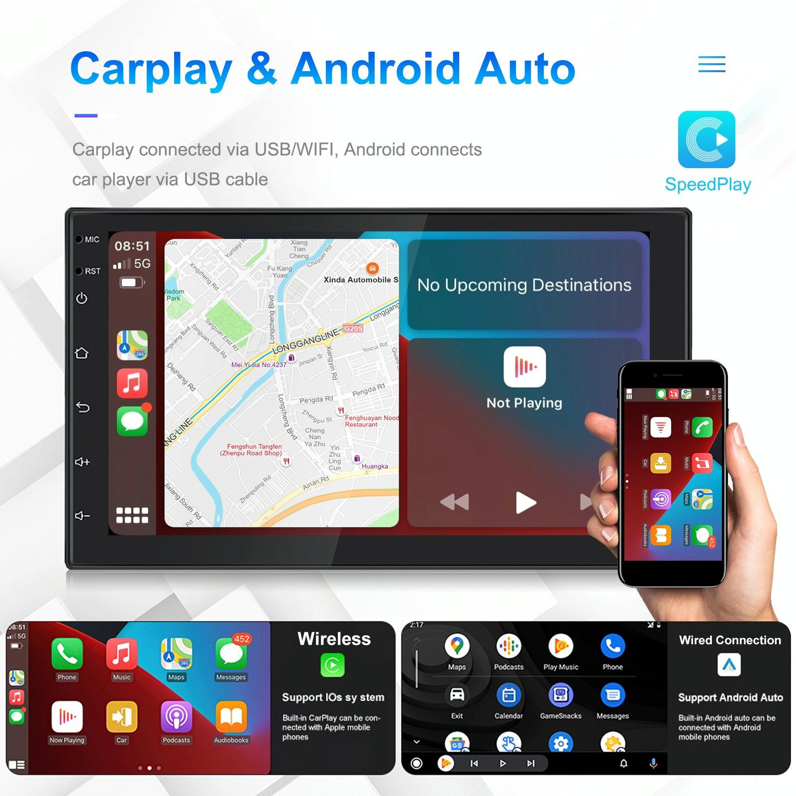 7 Inch Android 11 Carplay Navigation Player + Ahd Camera