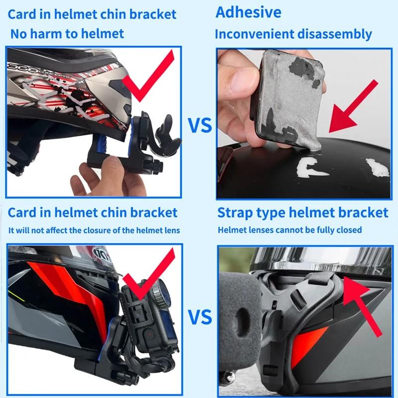 Universal Motorcycle Helmet Mount for Gopro Dji and Sjcam Cameras - Set 2