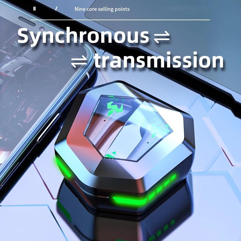 Low Latency Wireless Bluetooth Game Earphones with Colourful Lights - Non-Digital Display