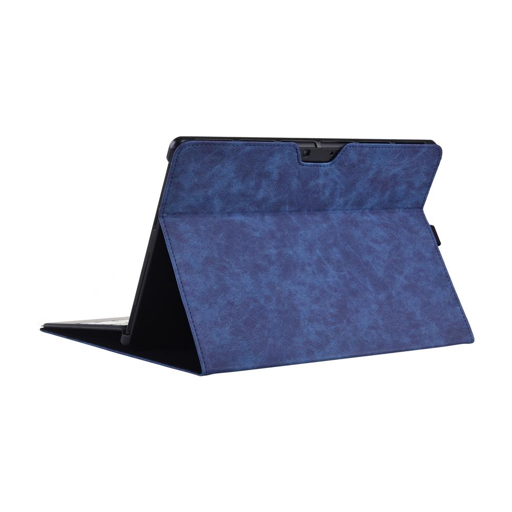 Dark Blue Leather Tablet Case For Microsoft Surface Pro X - 13 Inch