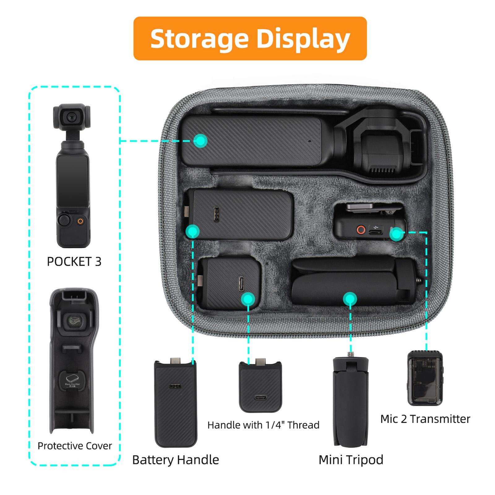 Portable Storage Case for Dji Pocket 3 - Complete Protection for Travel - Standard Set Bag