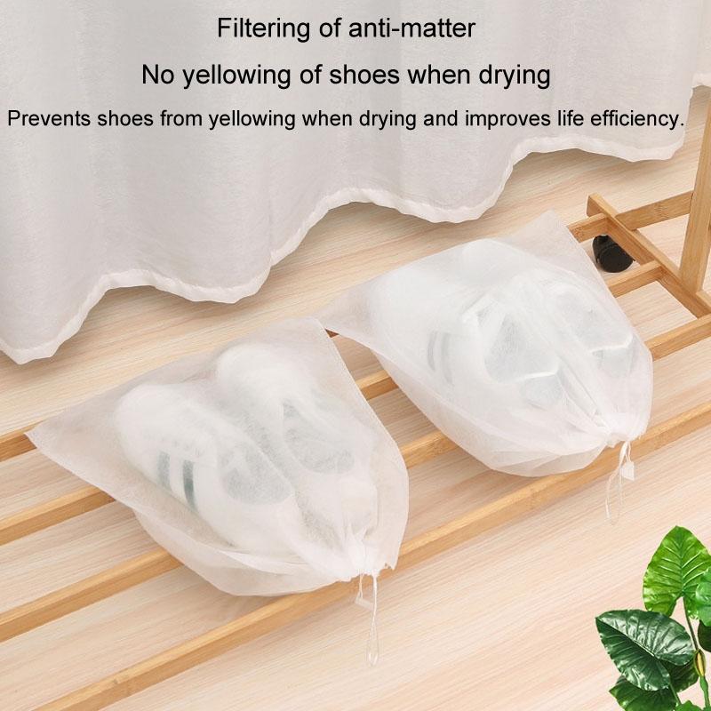 50 Pcs Thickened Non Woven Shoe Storage Bag Portable & Sunscreen - 50Pcs /Pack 32X38Cm Middle