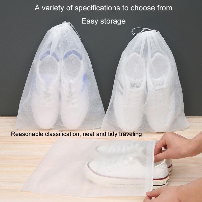 50 Pcs Thickened Non Woven Shoe Storage Bag Portable & Sunscreen - 50Pcs /Pack 32X38Cm Middle
