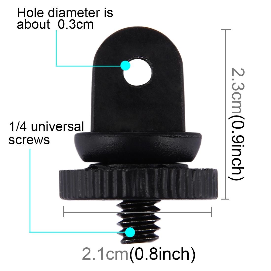 Universal 1 / 4 Screw Tripod Mount Adapter for Action Cameras - 3.9mm Screw Hole 2.2cm Diameter