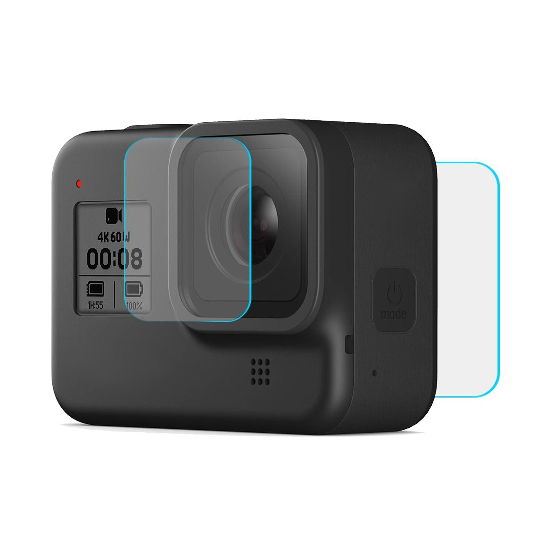 Tempered Glass Film for Gopro Hero8 Lens and Lcd Display