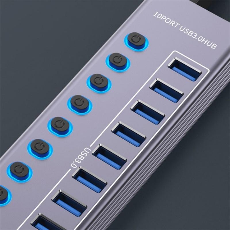 10-In-1 Usb 3.0 Extension Hub With Individual Switch