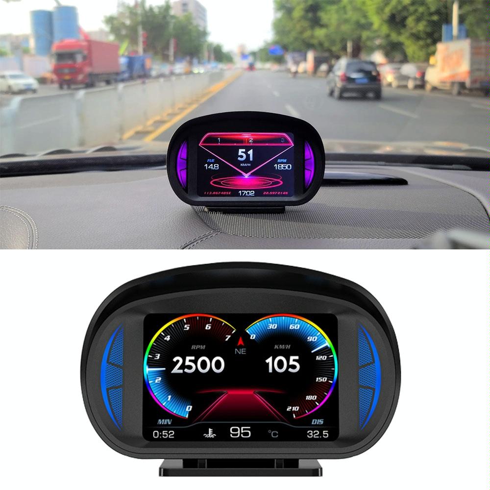 3 Inch Obd Lcd Car Speed Slope Meter Hud Display