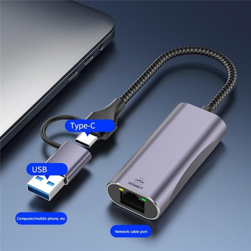 Usb Type-C Gigabit Hub Adapter For Laptop / Tablet / Phone