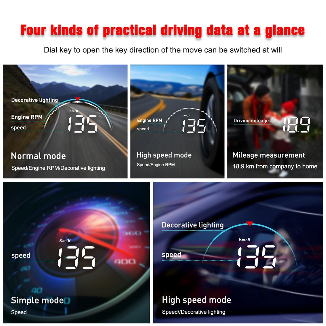 Universal Car Obd2 Hud 3.5 Inch Vehicle Head Up Display