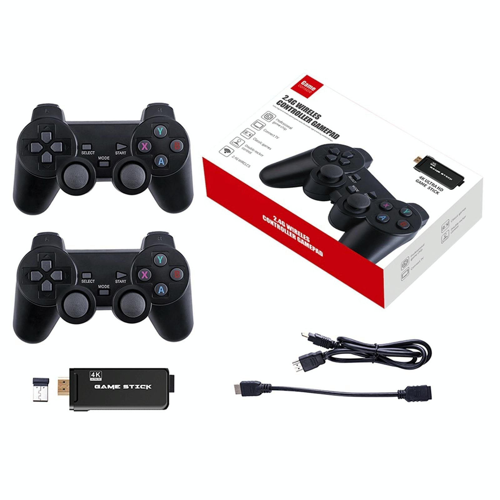 32Gb 4K Retro Game Stick + 2 Wireless Gamepads & 3000 Games