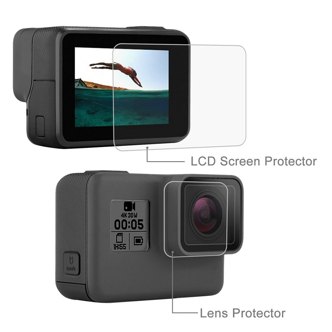 Tempered Glass Screen Protector for Gopro Hero7 / 6 / 5 - Hd Clarity