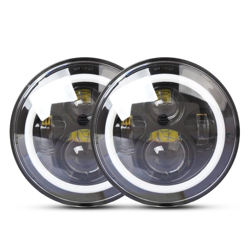2 Pcs 7 Inch Ip68 Waterproof 6500K 75W Cree Led Headlight Hi / Lo Beam Driving Lamp For Jeep Wrangler Jk Tj Lj