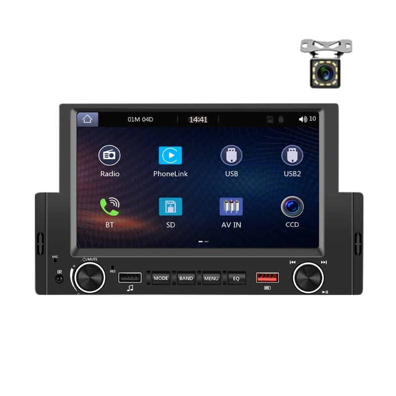 6.2 Inch Single Butt Carplay Car Monitor - Universal Wired Mp5 Player - Standard + 12 Light Camera
