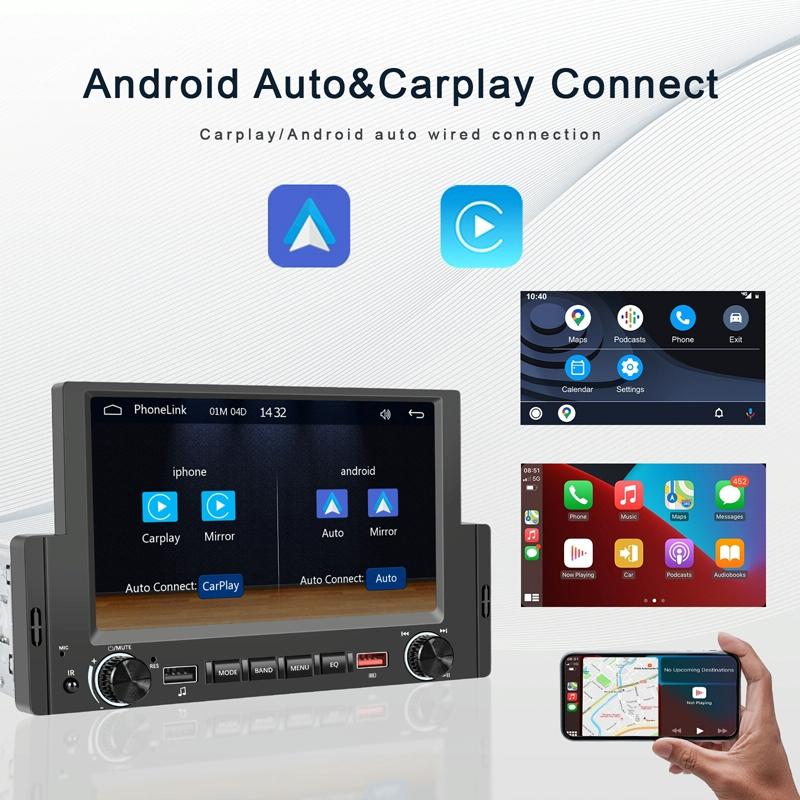 6.2 Inch Single Butt Carplay Car Monitor - Universal Wired Mp5 Player - Standard + 12 Light Camera