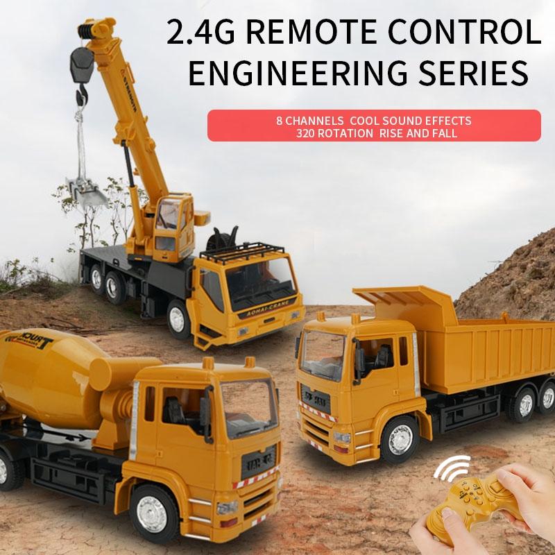10-ch Remote Control Mixer Truck - 2.4g Simulated Engineering Vehicle