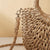 Beige Half Moon Straw Tote Woven Beach Bag - Rose Red