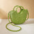 Beige Half Moon Straw Tote Woven Beach Bag - Rose Red