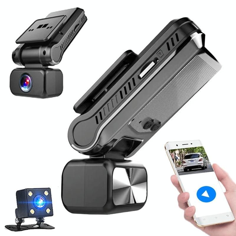 Hd Dual Camera Car Dash Cam with Night Vision and Wifi - 4k