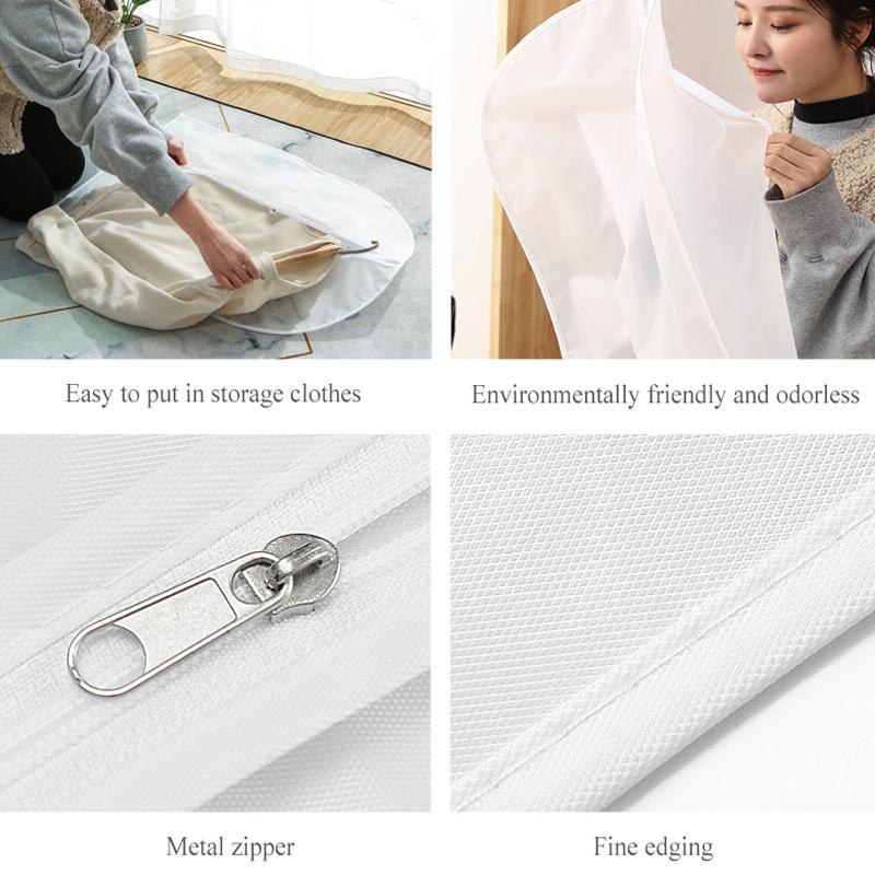 2 Transparent Hanging Garment Storage Bags with Zipper