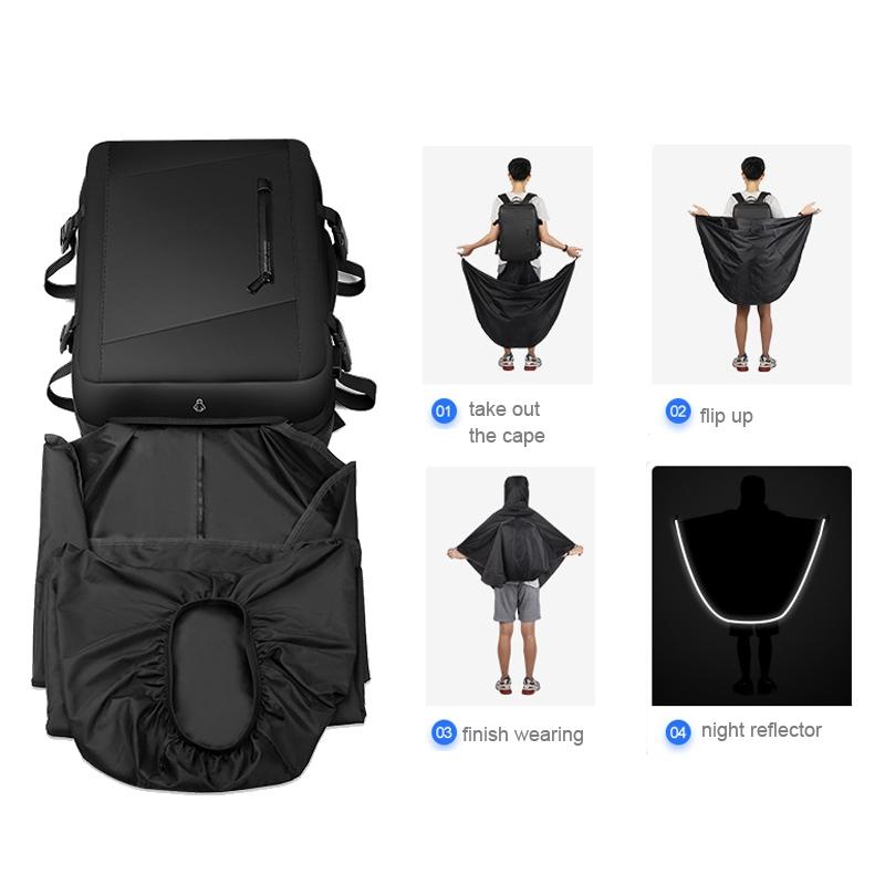 Large Capacity Raincoat Style Oxford Backpack for Men - 17.3 Inch