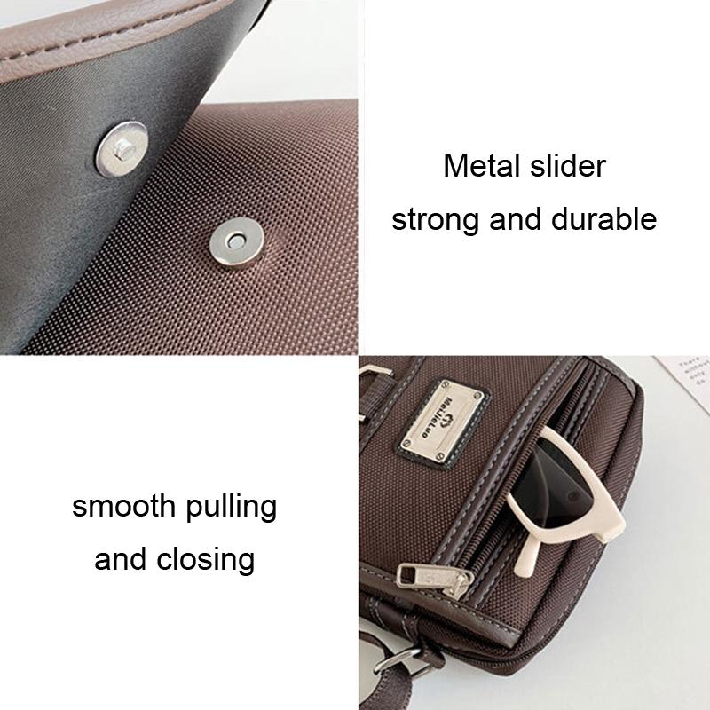 Compact Black Oxford Shoulder Crossbody Backpack With Single Strap For Men - Brown Large