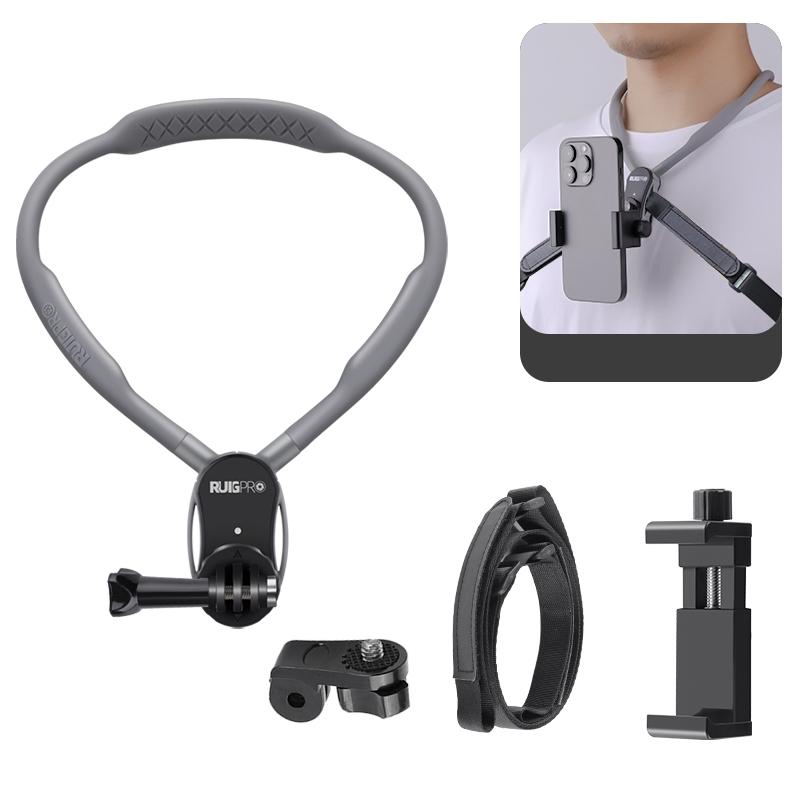 Flexible Neck Mount for Pov Viewing with Strap - With Phone Clamp &amp; Adapter
