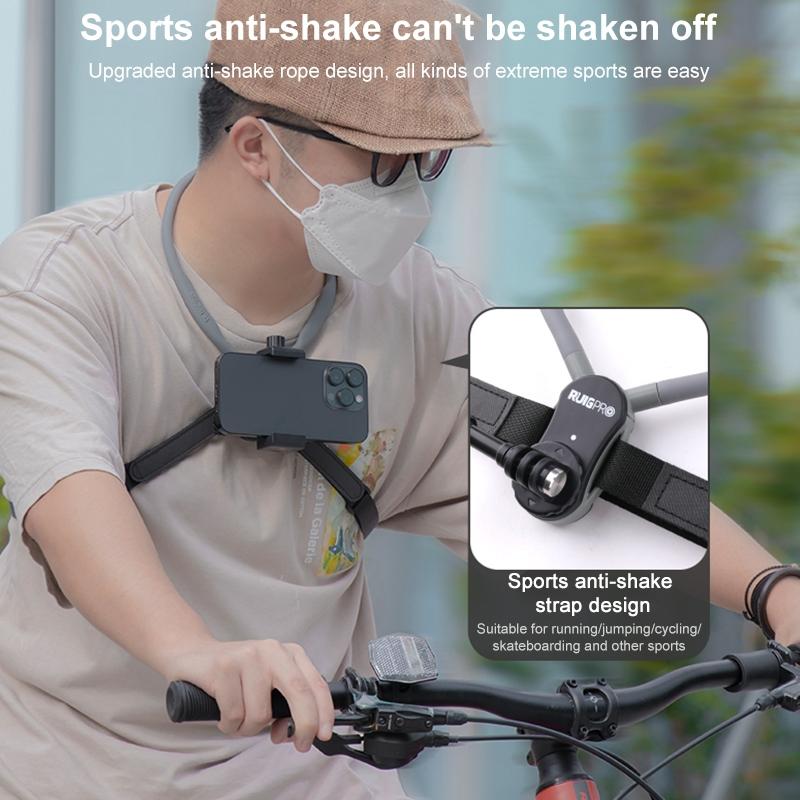 Flexible Neck Mount for Pov Viewing with Strap - With Phone Clamp & Adapter