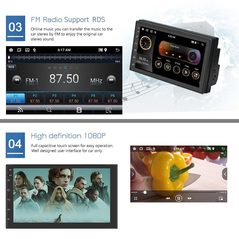 7 Inch Android Wifi Car Navigation Reversing Video Player - 2 + 32G Standard + 12Lights Camera