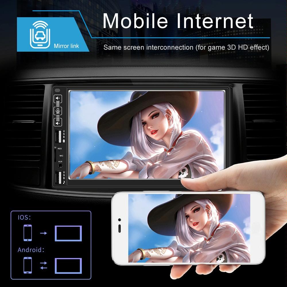 7 Inch Car Mp5 Player With Bluetooth / Fm Remote 8 Led Camera