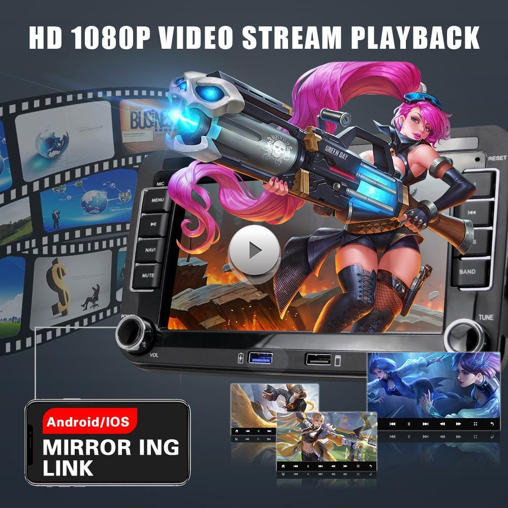 7 Inch Android Car Multimedia Player With Navigation Bluetooth Reversing Camera - Fits Volkswagen - Android 10.0 - 1 + 16G - Standard + 12Lights