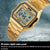 Waterproof Steel Band Men Electronic Watch - Coffee Gold