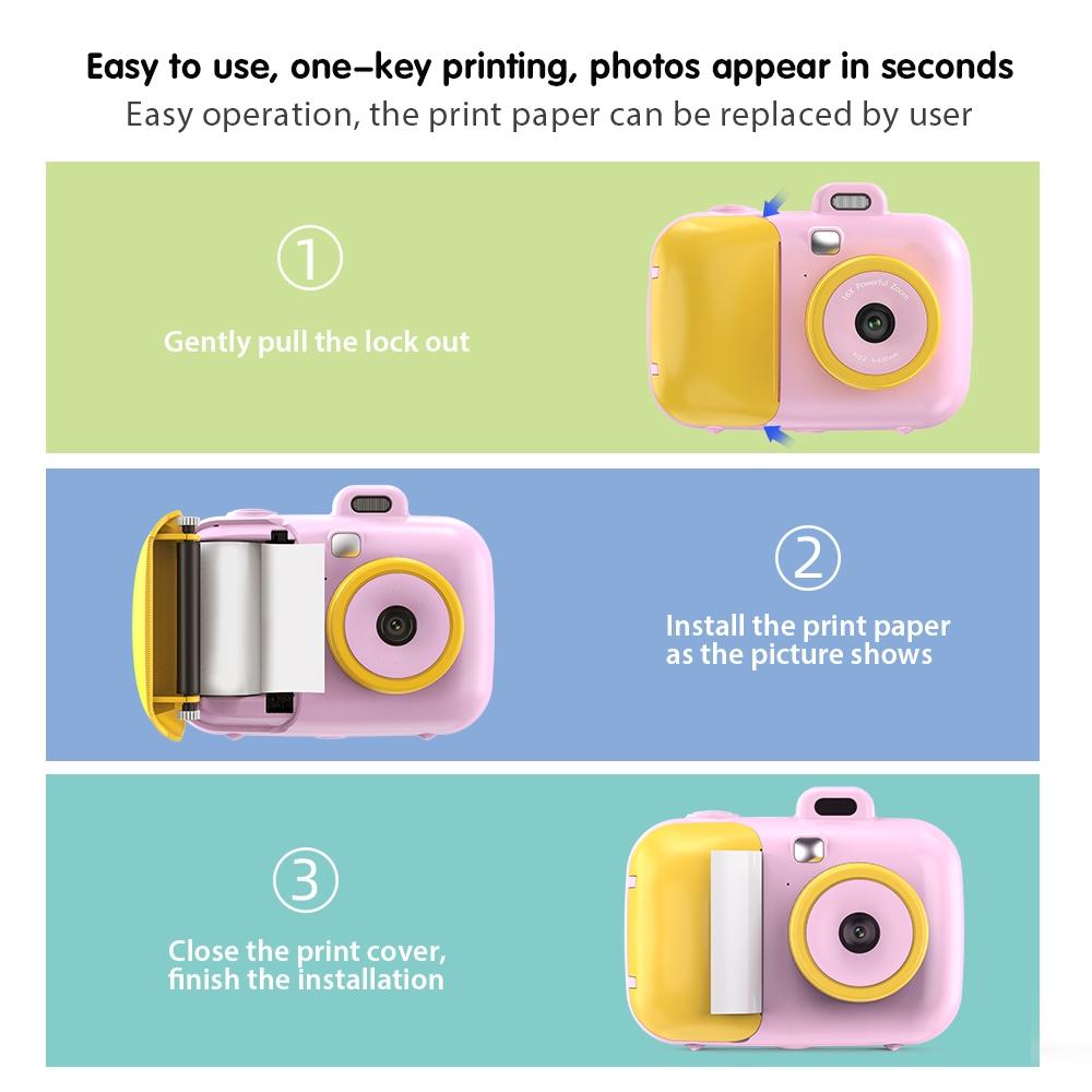 Smart Kids Thermal Camera With Printing Paper - 2.4 - Blue Focus - 503Af Pink Focus