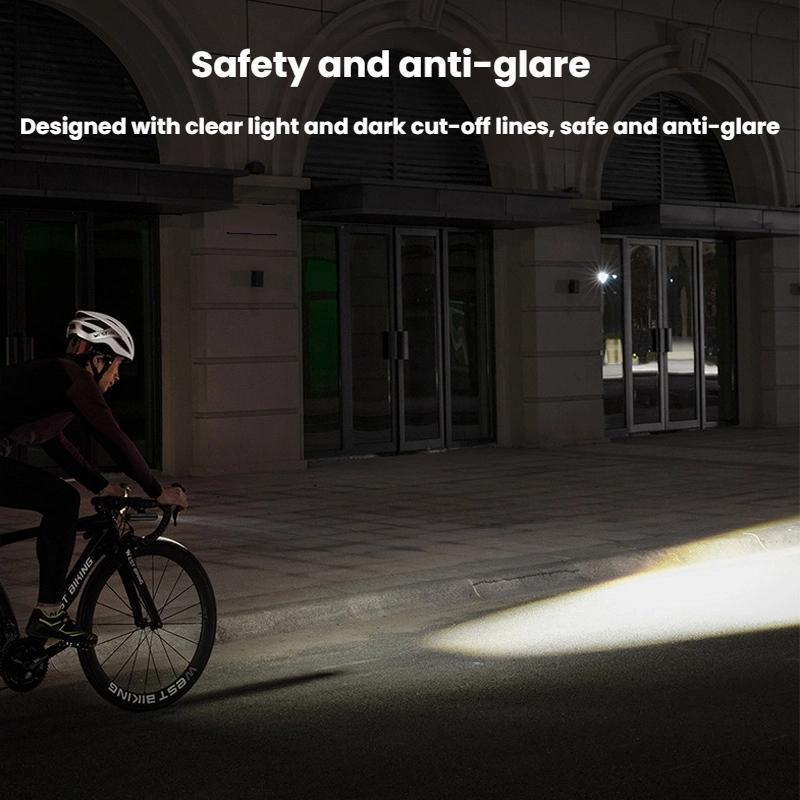 400 Lumens Rechargeable Bike Headlight With Power Reminder - 800 Lumens