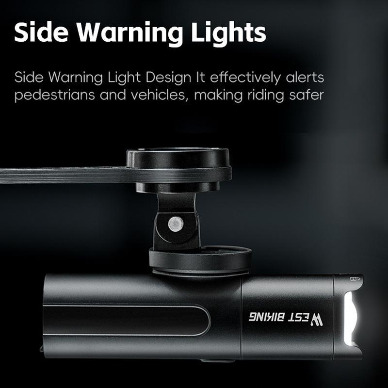 400 Lumens Rechargeable Bike Headlight With Power Reminder - 800 Lumens