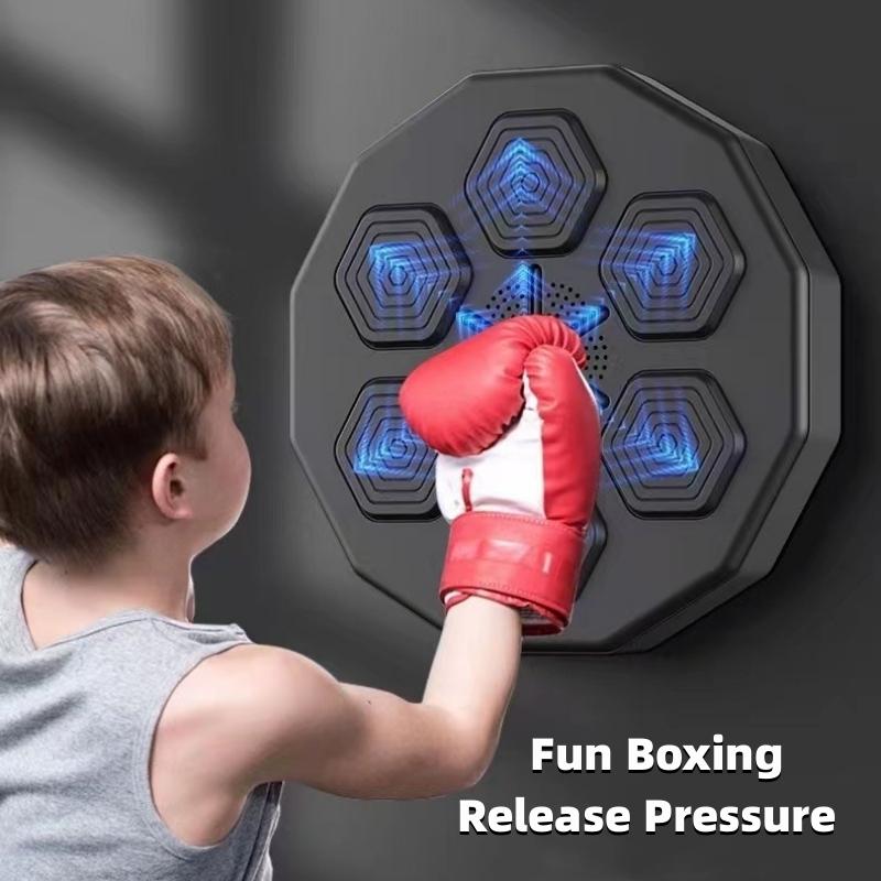 Smart Wall-Mounted Boxing Trainer With Adult Gloves - With Adult Black Gloves