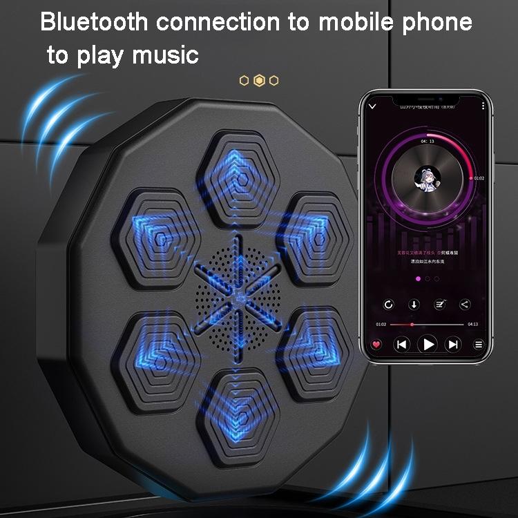 Smart Wall-Mounted Boxing Trainer With Adult Gloves - With Adult Black Gloves