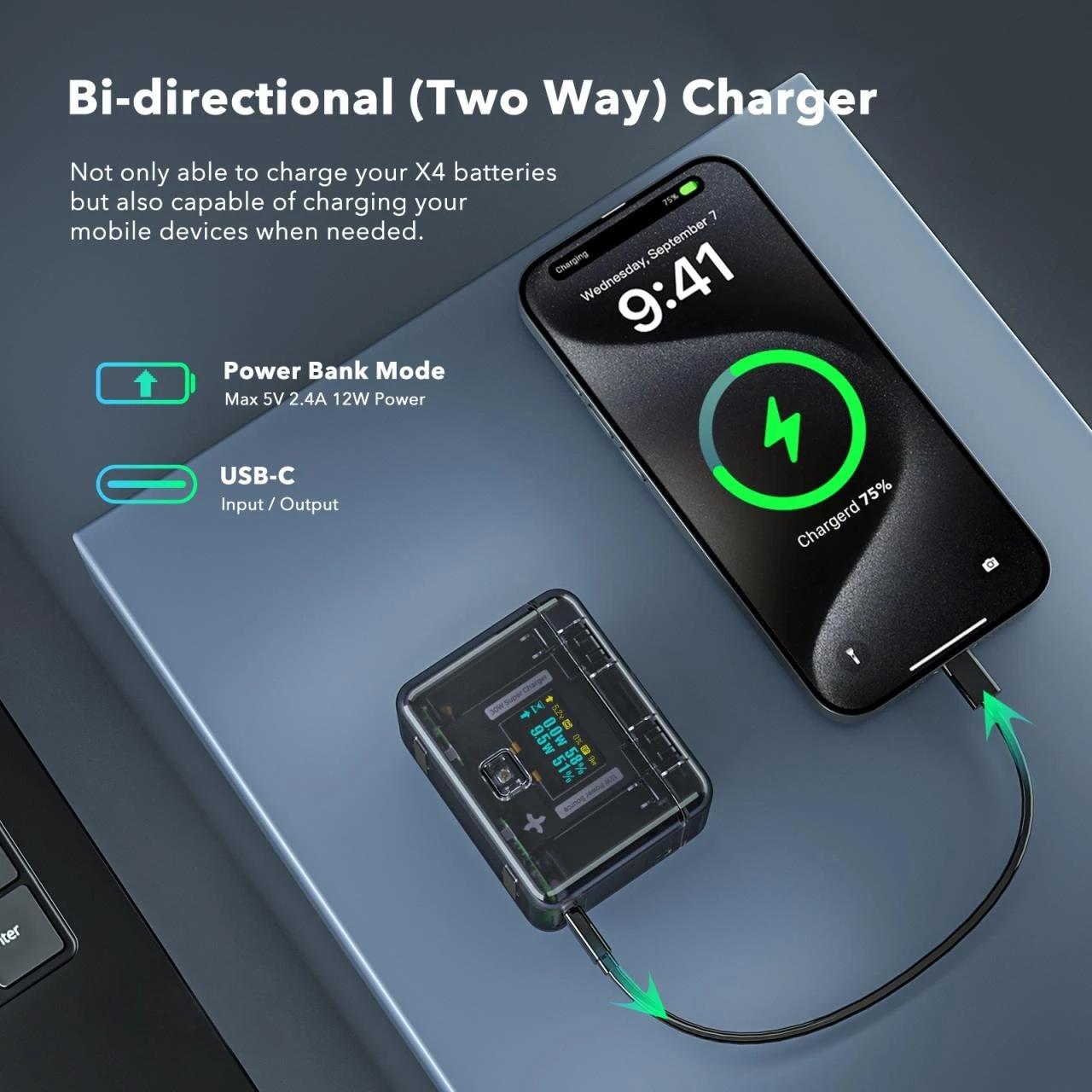 Smart Dual Charging Box for Insta360 X4 Camera