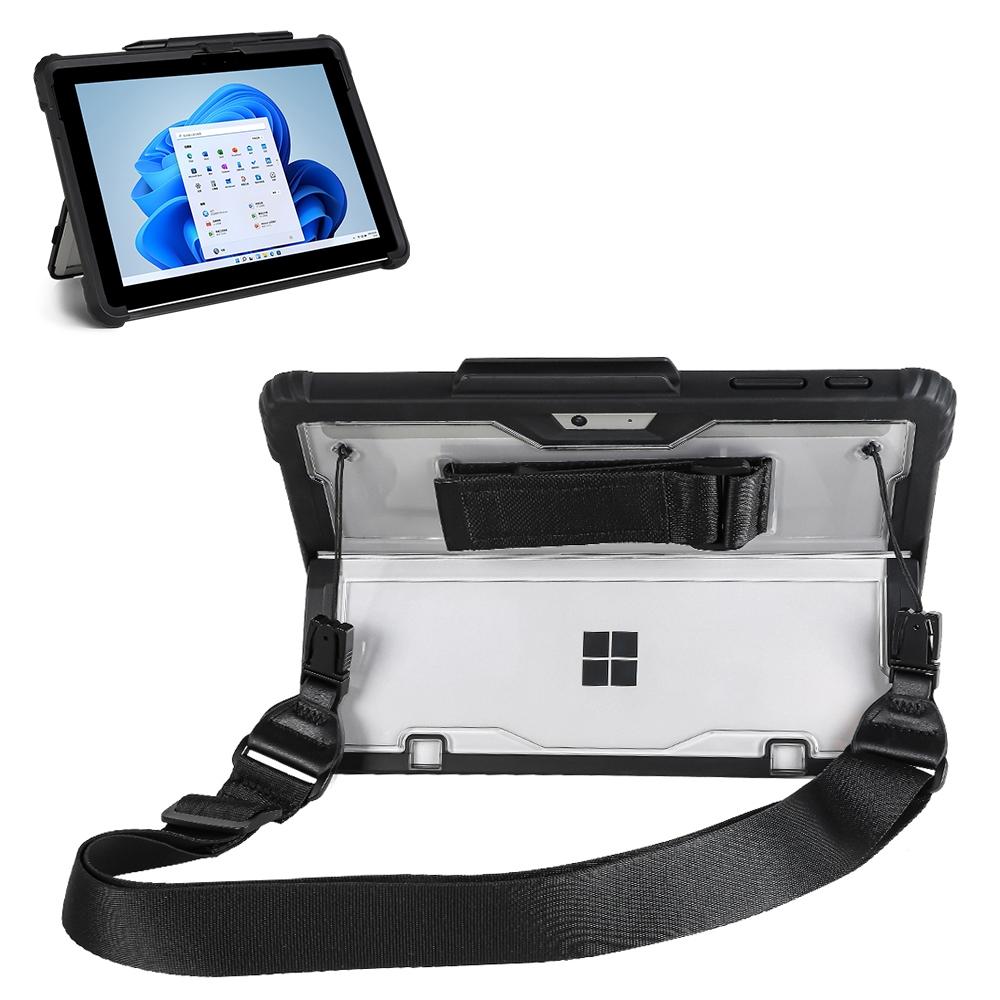 Acrylic Transparent Laptop Case with Hand Shoulder Strap for Microsoft Surface Go 1 / 2 / 3
