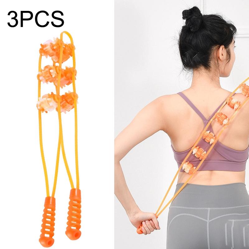 3-Wheel Manual Back Massager Yellow